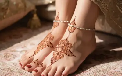 Pakistani Feet Mehndi Design for Eid