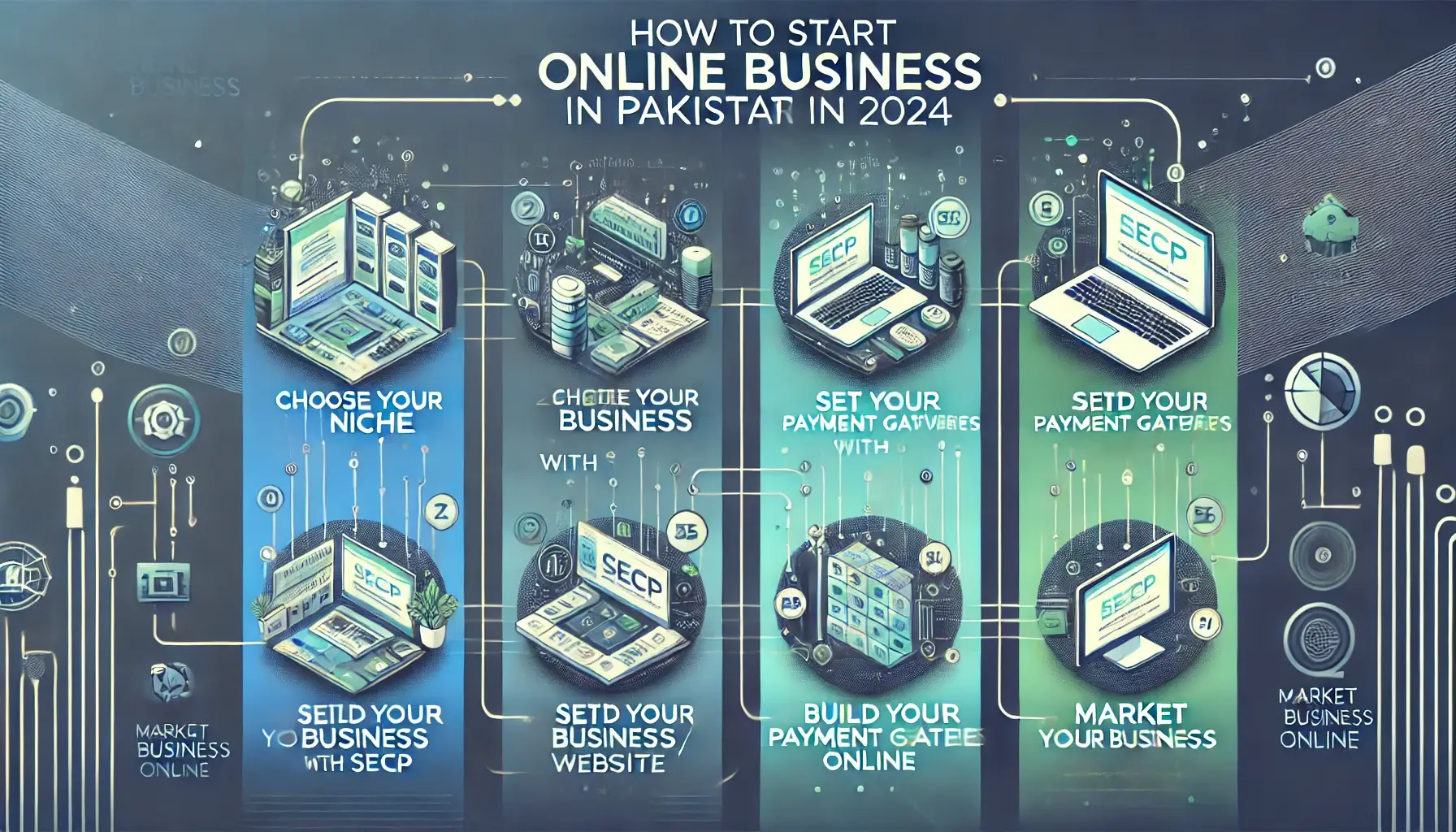 This Image is about the 'How to start Online Business in Pakistan in 2024"